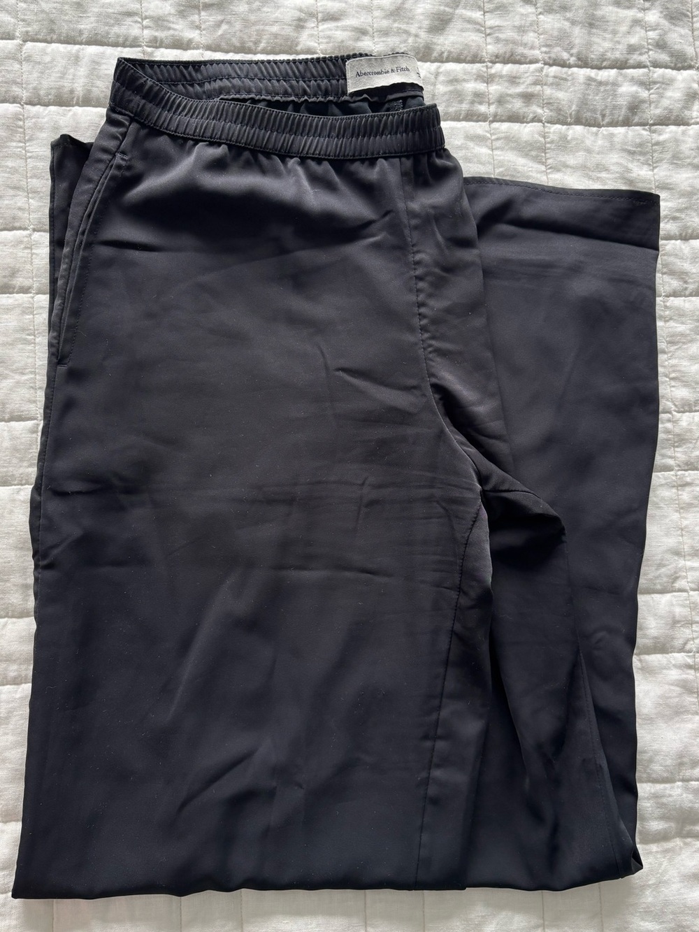Abercrombie Black Satin Pull On Pants